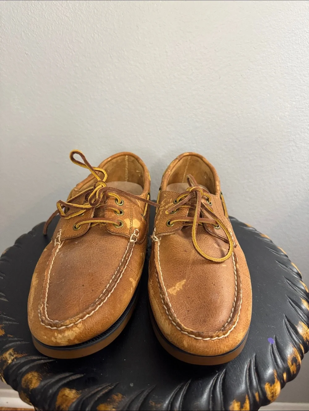 Polo Ralph Lauren Men's Bienne tumbled leather boat shoes, size 11D
